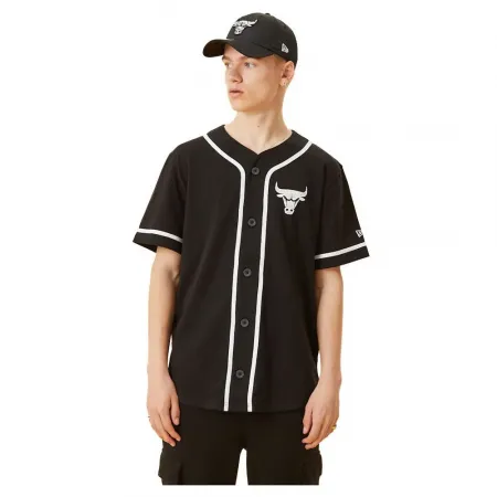 뉴에라 Distressed Logo Button Up 시카고 불스 반팔 티셔츠 138773973