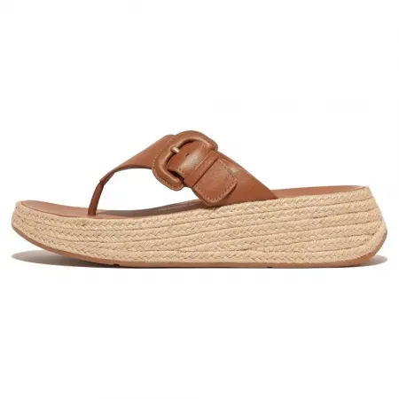 핏플랍 F-Mode Espadrille Adjustable Leather Flatform Toe-Thongs 슬리퍼 140168854