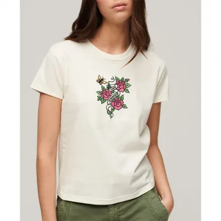 슈퍼드라이 Tattoo Embroidered Fitted 반팔 티셔츠 140588763