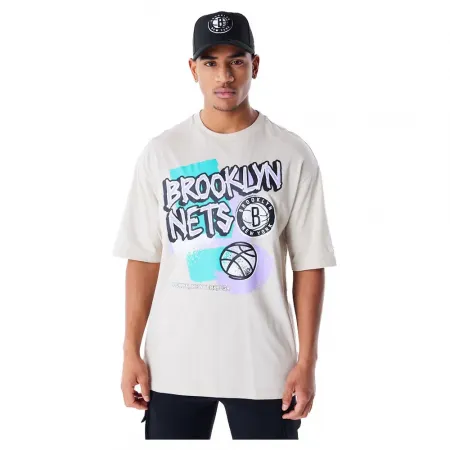 뉴에라 Retro 그래픽 Brooklyn Nets 반팔 티셔츠 141118895