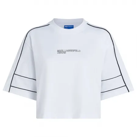 KARL LAGERFELD Relaxed Cropped Piping 반팔 티셔츠 141554507