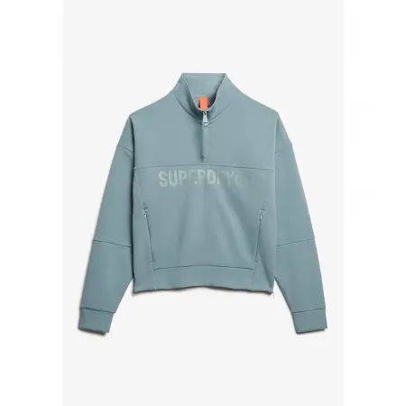 슈퍼드라이 Active Tech 로고 Relaxed 하프 지퍼 스웨터 141662899