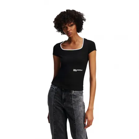 KARL LAGERFELD Milano Piping 반팔 티셔츠 141851860