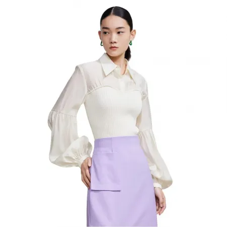 LILY Niche Patchwork 긴팔 셔츠 142155564