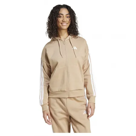 아디다스 에센셜 3 Stripes 플리스 풀지퍼 스웨터 142156407