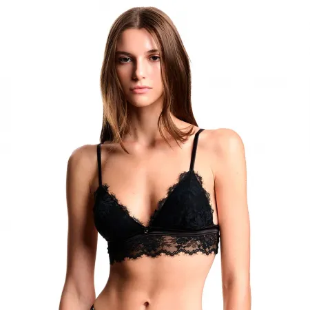 엠프리오 아르마니 Satin Lace Padded Triangle 브라 142165687