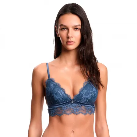 엠프리오 아르마니 Satin Lace Padded Triangle 브라 142165688