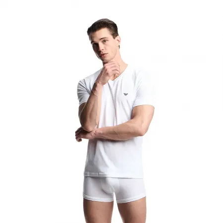엠프리오 아르마니 Stretch Cotton Jersey 반팔 V넥 티셔츠 142165866