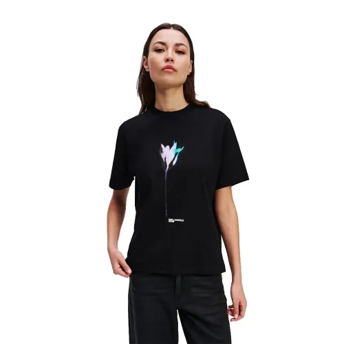 KARL LAGERFELD JEANS A3W17041 Regular Flower Colour 반팔 티셔츠 142685350