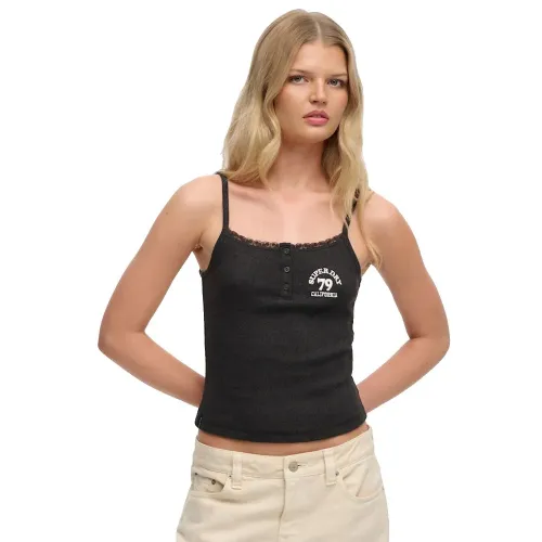 슈퍼드라이 Athletic Embroider Button 나시 티셔츠 142784562