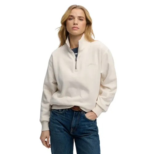 슈퍼드라이 에센셜 Logo 하프 지퍼 스웨터 142784818