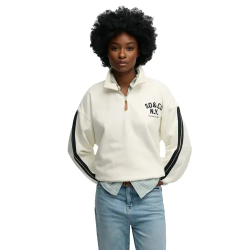 슈퍼드라이 Country Club Applique 하프 지퍼 스웨터 142797634