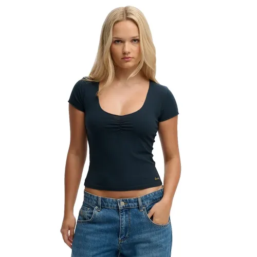 슈퍼드라이 Athletics 에센셜 Gathered 반팔 셔츠 142919838