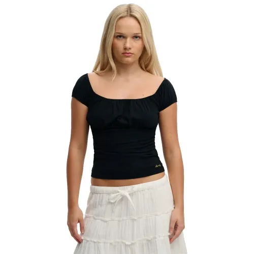 슈퍼드라이 Athletics 에센셜 Ruched 반팔 티셔츠 142919841