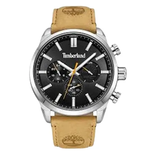 팀버랜드 Hen나이키r II Stainless Steel Case Black Dial Tan Leather Strap 여성용 시계 142928756