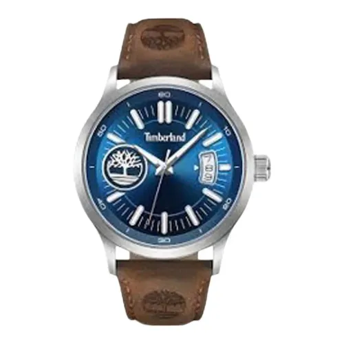 팀버랜드 Stainless Steel Case Blue Sunray Dial Brown Leather Strap 3-Hand 여성용 시계 142928798