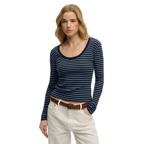 슈퍼드라이 Athletic 에센셜 Striped 긴팔 티셔츠 142979784