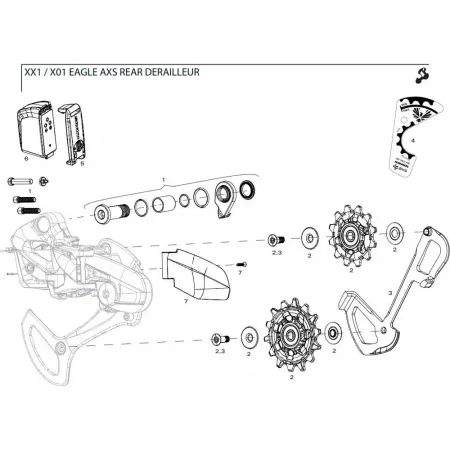 스램 X01 Eagle Set 11.7518.097.001 커버 캡 3137388164