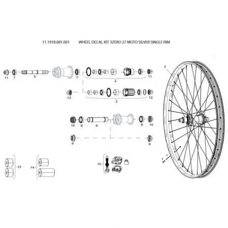 스램 Wheel Decal Kit 3Zero 27 Moto Silver Single Rim 스티커 3137670598