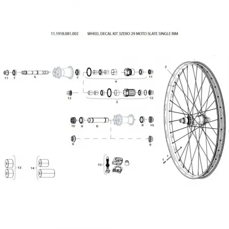 스램 Wheel Decal Kit 3Zero 29 Moto Slate Single Rim 스티커 3137670599