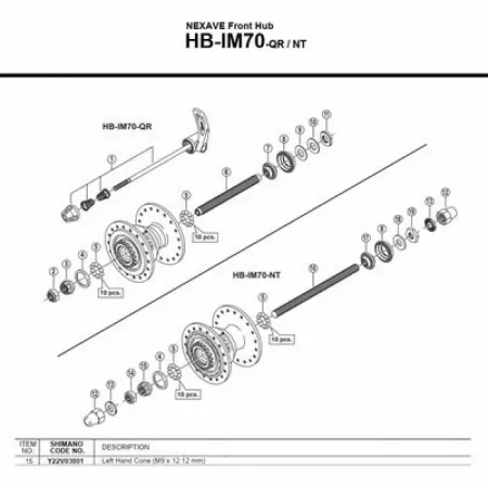 시마노 HB-IM40 왼쪽 허브 콘 3137974080