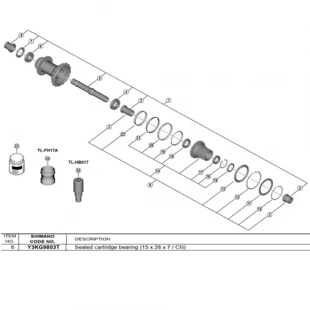 시마노 15 x 28 x 7 FH M9210 B Y3KG9803T 실링링 3142845327