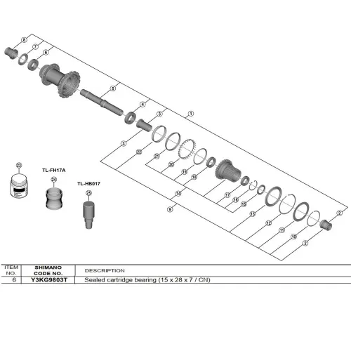 시마노 15 x 28 x 7 FH-M9210-B Y3KG9803T 실링링 3142845327