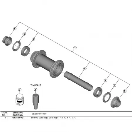 시마노 17 x 30 x 7 FH M9210 B Y3KG9802T 실링링 3142845328