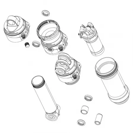 락샥 37.5 45 mm SDel Del C1 23 리어 쇼크 에어 캔 키트 3142990558