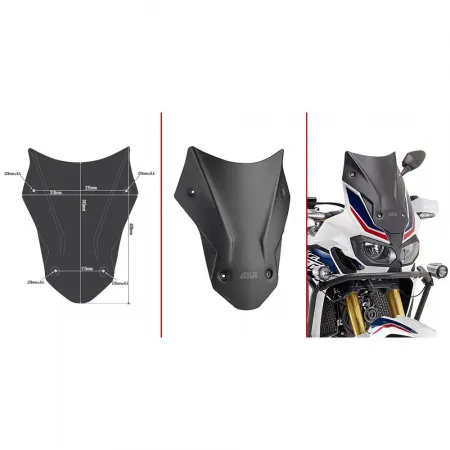 기비 D1144BO Low&Sports 혼다 CRF1000L Africa Twin/CRF1000L Africa Twin 어드벤처 Sports 앞유리 4138008120