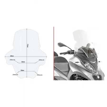 기비 D5613ST Piaggio MP3 350/500 Sport/Business 앞유리 4138008229