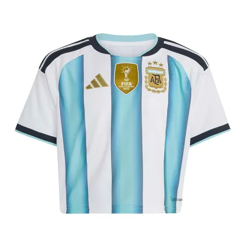 아디다스 Argentina 26/27 Cropped Replica 홈 여성 반팔 티셔츠 5142680592