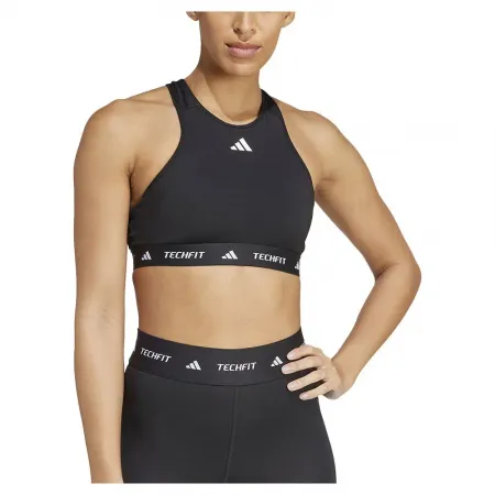 아디다스 Techfit High Neck 미디엄 임팩트 스포츠 브라 6141125969