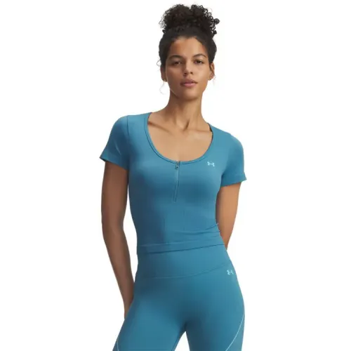 언더아머 Vanish Seamless Crop Zip 반팔 티셔츠 6142832027