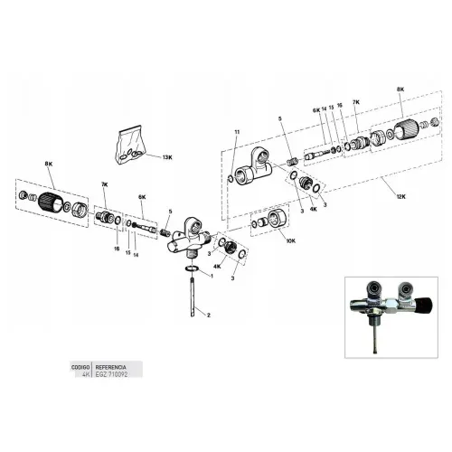 크레시 DIN/INT Valve Adapter With s O링 7138737361