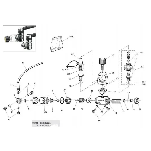 크레시 HP 7/16 1st Stage Regulator 플러그 7138737459