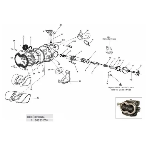 크레시 Ellipse Balanced-Master 2nd Stage Valve 보상실 7138751540