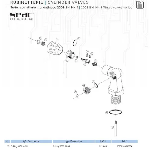 SEACSUB 3050 90 Sh O링 7139325960