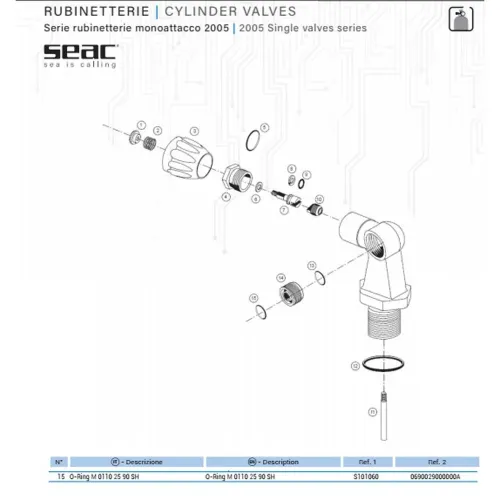 SEACSUB M 0110-25 90 Sh O링 7139325961