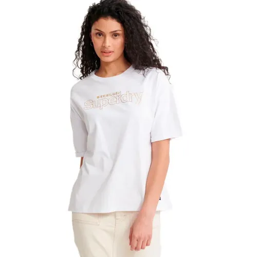 슈퍼드라이 Swiss Logo Outline Boxy 반팔 티셔츠 137534965