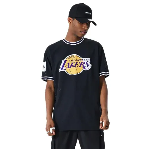 뉴에라 NBA 오버핏 Applique LA 레이커스 반팔 티셔츠 137646303