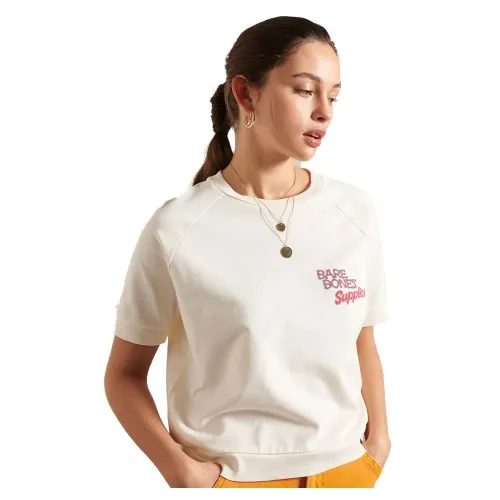 슈퍼드라이 Workwear Cropped Crew 반팔 티셔츠 137907778