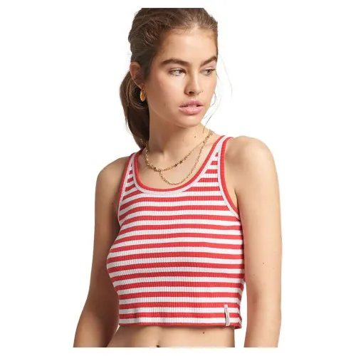 슈퍼드라이 빈티지 Crop Ribbed 나시 티셔츠 138566465