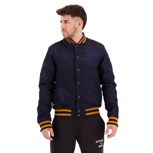 슈퍼드라이 빈티지 Indigo Varsity Bomber 자켓 138566529
