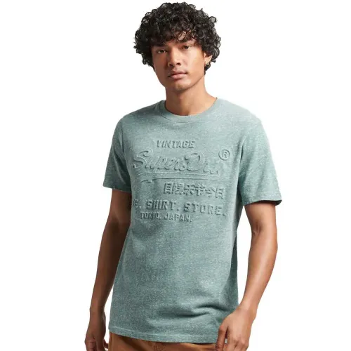 슈퍼드라이 빈티지 로고 Em보스ed 반팔 티셔츠 139445545