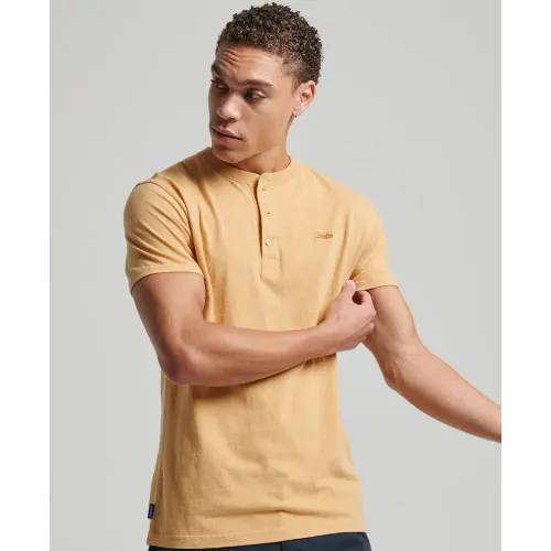 슈퍼드라이 빈티지 로고 Emb Henley 반팔 티셔츠 139531049