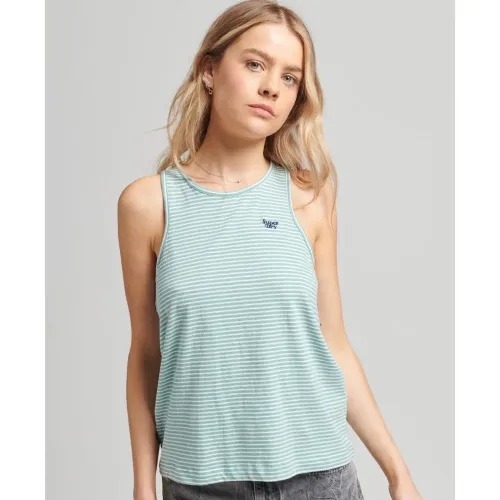 슈퍼드라이 빈티지 Logo Emb Stripe 나시 티셔츠 139531066