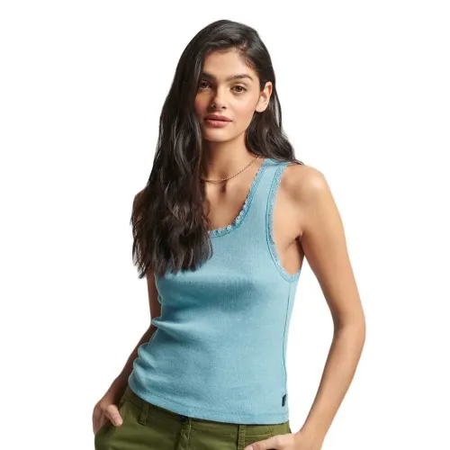 슈퍼드라이 빈티지 Lace Trim 나시 티셔츠 139780694