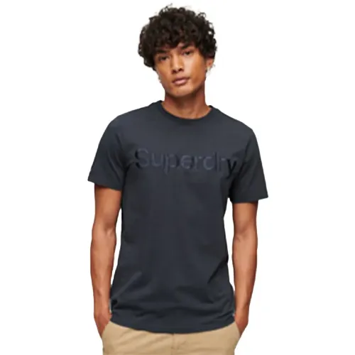 슈퍼드라이 Tonal Embroidered 로고 반팔 티셔츠 140141003