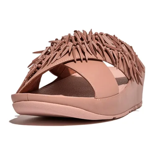 핏플랍 Rumba Beaded 레더 Cross 슬리퍼 140168990